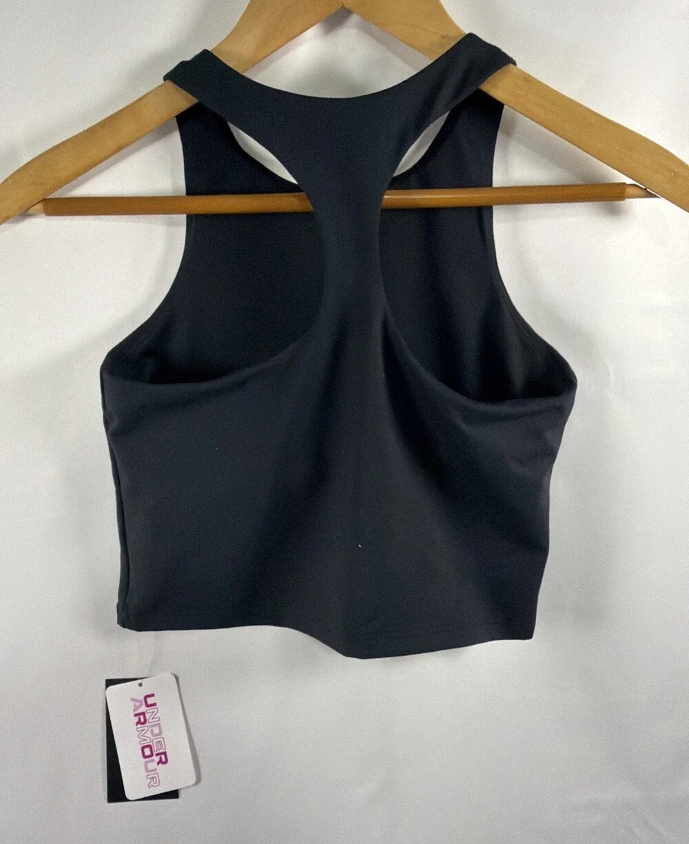 Under Armour Girls Medium Tank Top-Sports Bra Youth Black NWT